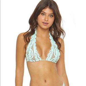 PILYQ Water Lily Swim Halter Bikini Top